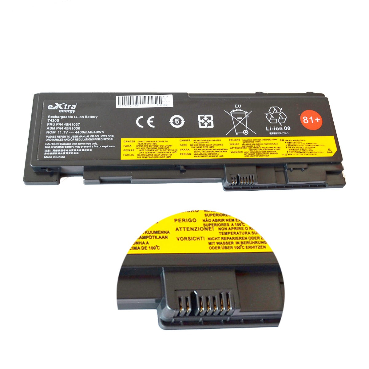 Baterie laptop Lenovo ThinkPad T430s T430si 45N1036 45N1037, 6 celule, 3800mAh, 11.1V, Li-Ion