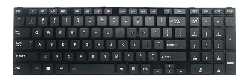 Tastatura laptop pentru Toshiba A850 L850 P850 C850 C855 C870 cu rama neagra, US International, iluminată, cu NumPad